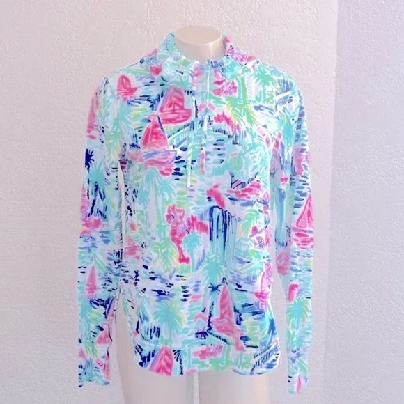 Lilly Pulitzer Fletcher pocketed cotton blend Pullover M - Picture 3 of 11